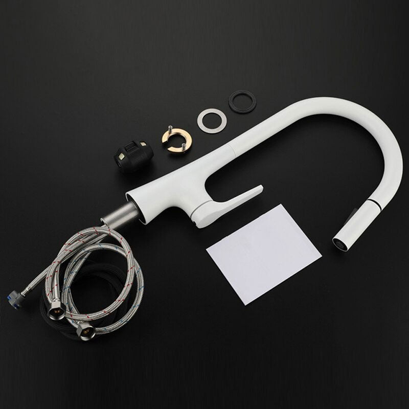 Modern Matte White High-Arc Kitchen Faucet - Image 3
