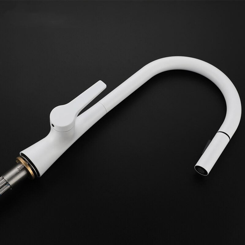 Modern Matte White High-Arc Kitchen Faucet - Image 2