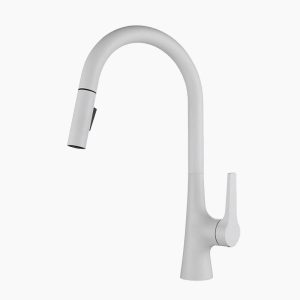 Modern Matte White High-Arc Kitchen Faucet