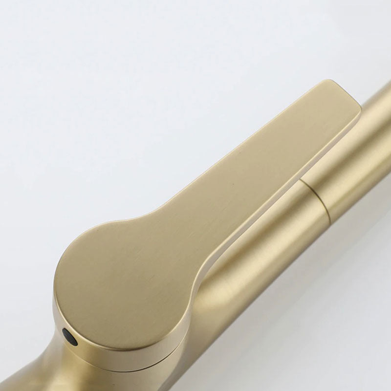 Modern Brushed Gold Pull-Down Kitchen Faucet - Image 5