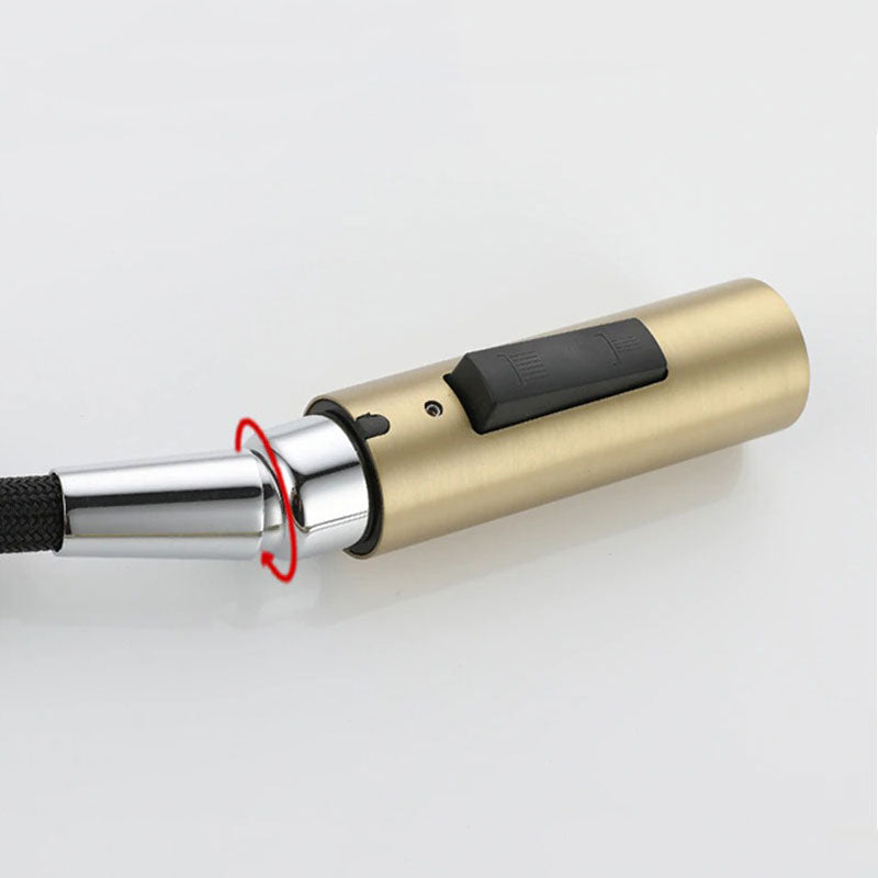 Modern Brushed Gold Pull-Down Kitchen Faucet - Image 4