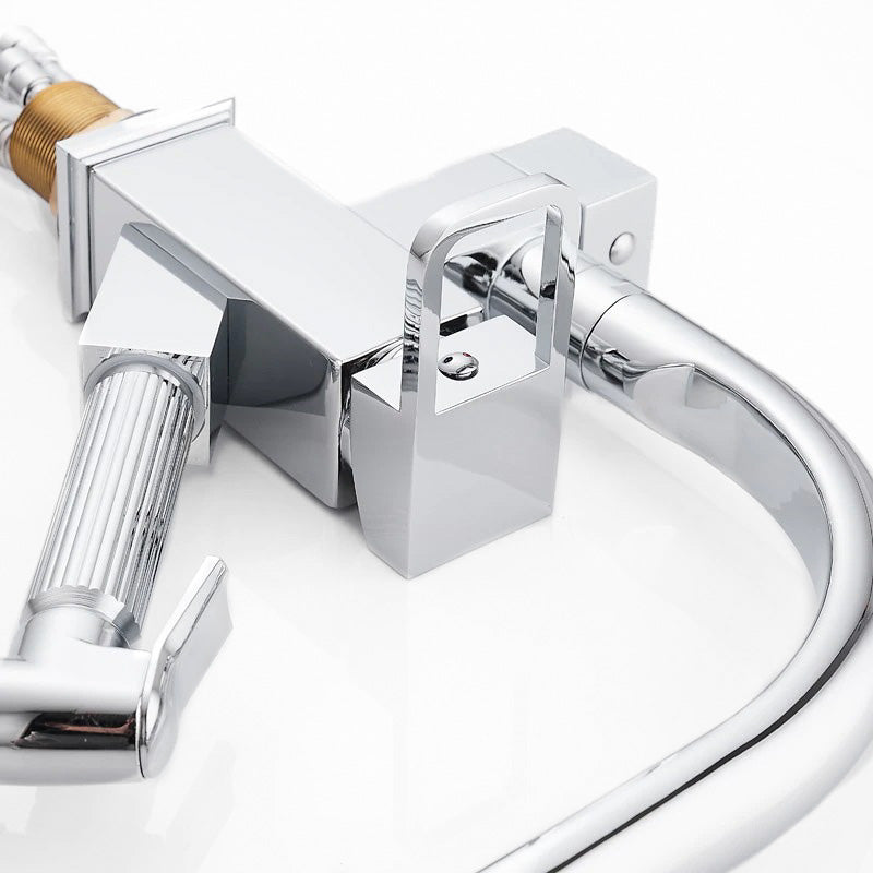 Modern Chrome Kitchen Faucet with Side Spray - Image 3