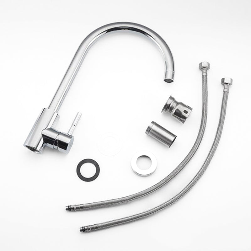 Sleek Chrome Gooseneck Kitchen Faucet - Image 3