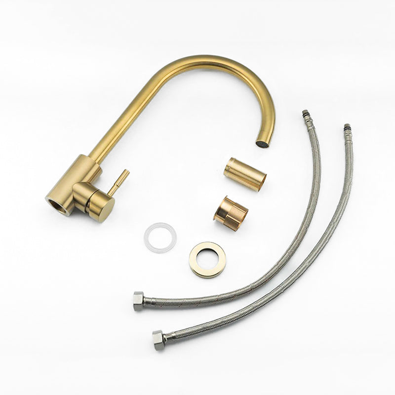 Brushed Gold High Arc Kitchen Faucet - Image 2