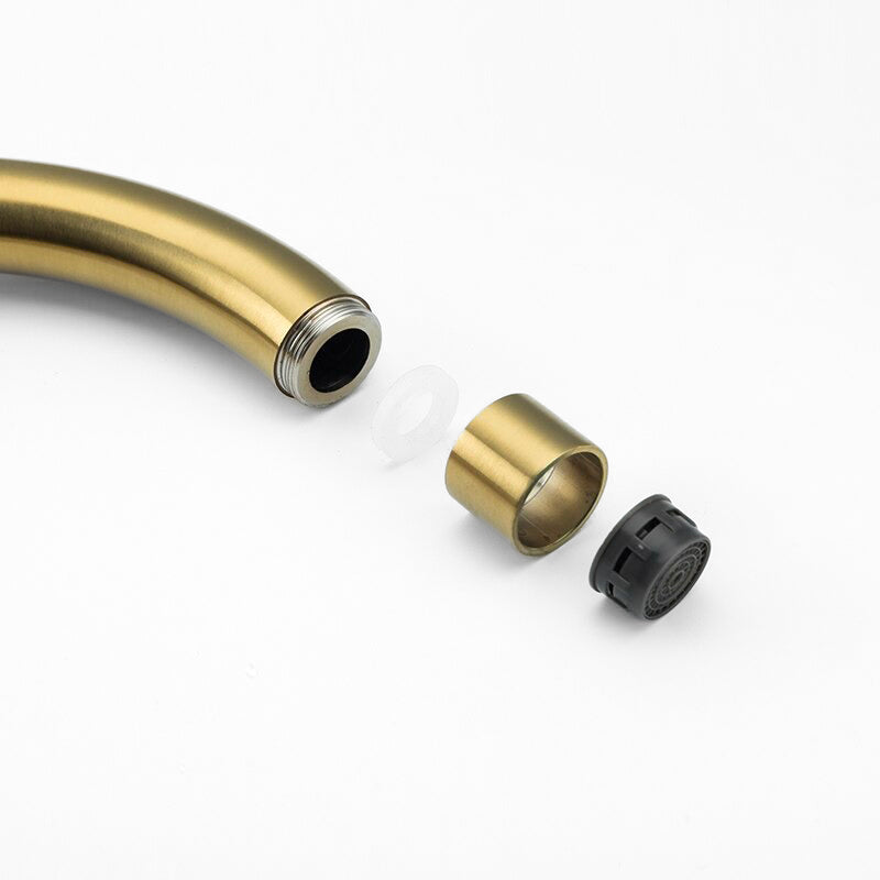 Brushed Gold High Arc Kitchen Faucet - Image 4