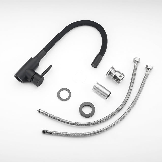 Matte Black Flexible Gooseneck Kitchen Faucet - Image 6