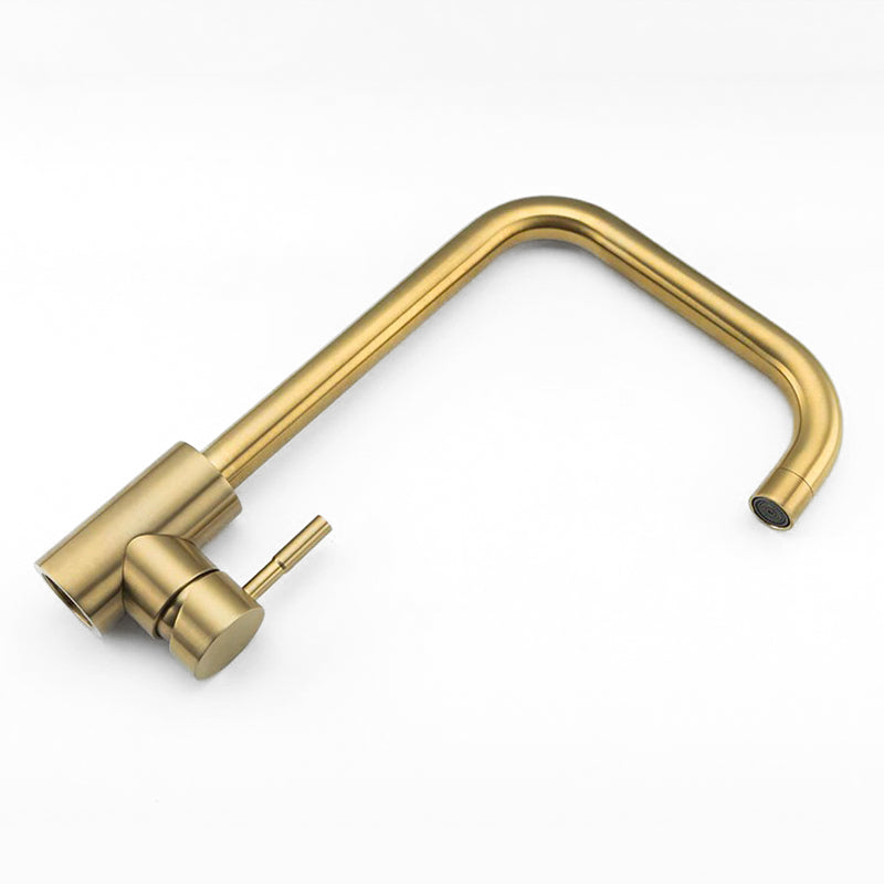 Brushed Gold Modern High Arc Kitchen Faucet - Image 2