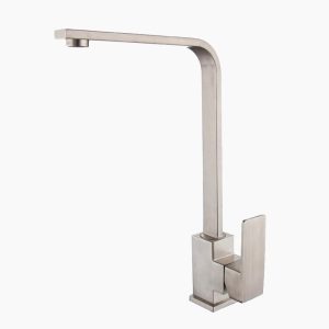 Modern Square Brushed Nickel Single Handle Faucet