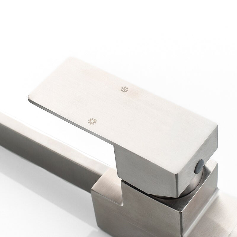 Modern Square Brushed Nickel Single Handle Faucet - Image 2