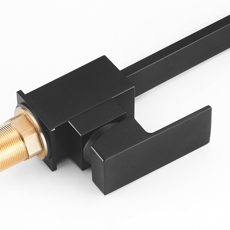 Modern Square Matte Black High-Arc Kitchen Faucet - Image 3