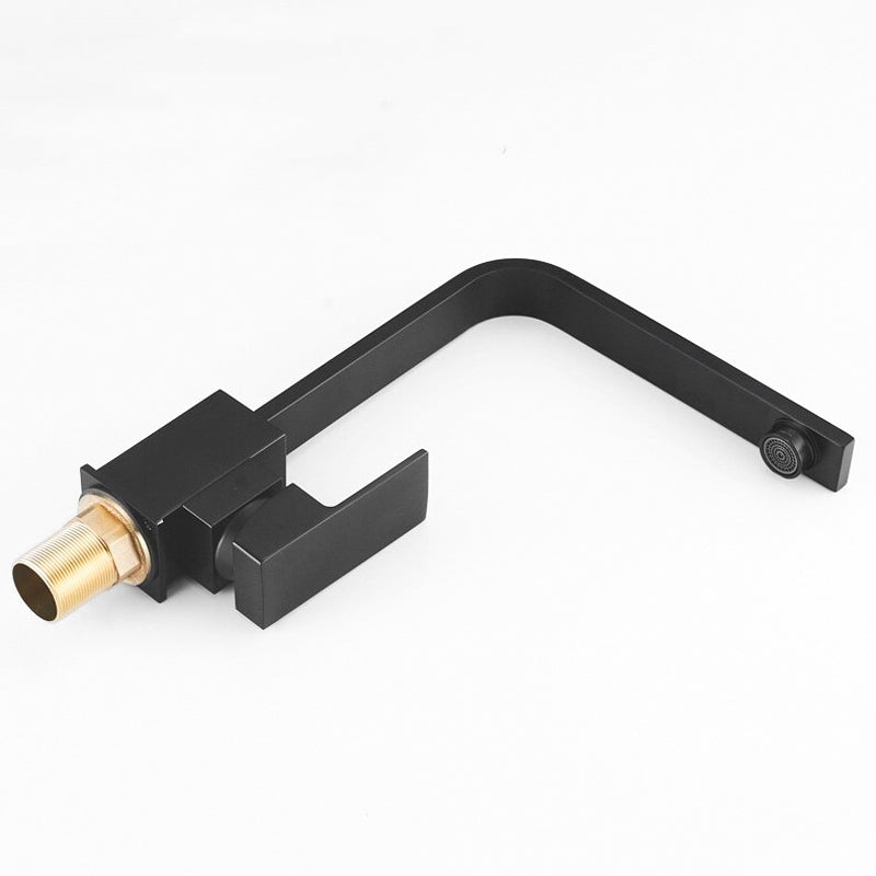 Modern Square Matte Black High-Arc Kitchen Faucet - Image 4