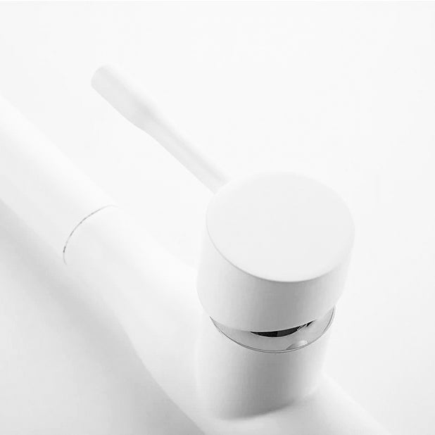 Matte White High-Arc Square Gooseneck Faucet - Image 2