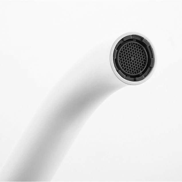 Matte White High-Arc Square Gooseneck Faucet - Image 3