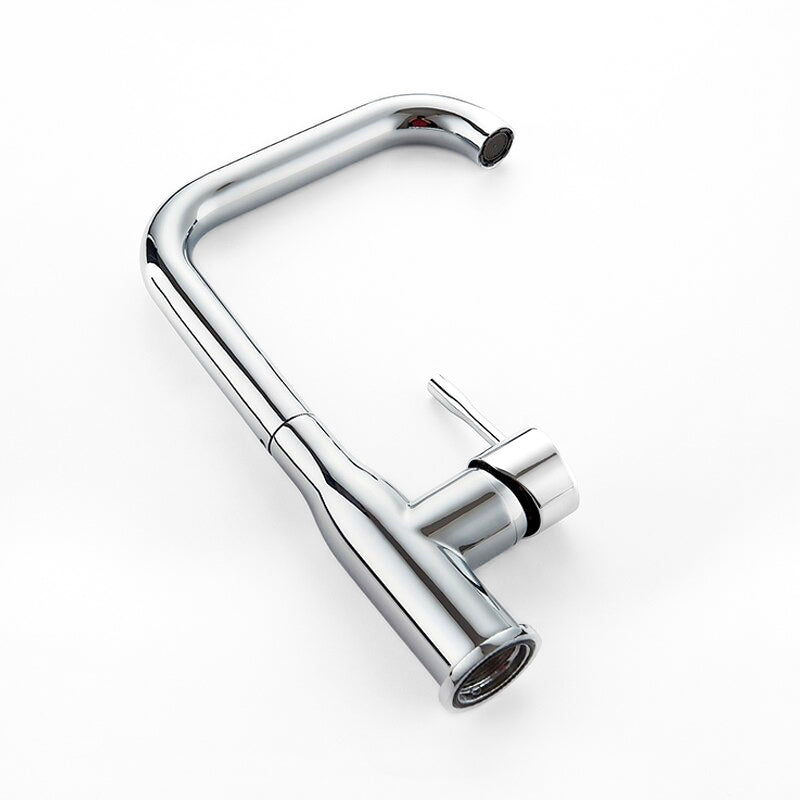Modern Chrome Kitchen Faucet with Square Spout - Image 3