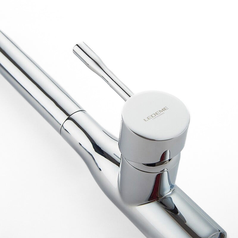 Modern Chrome Kitchen Faucet with Square Spout - Image 4