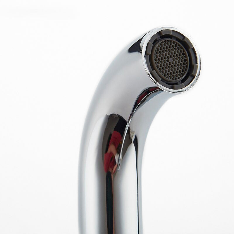 Modern Chrome Kitchen Faucet with Square Spout - Image 5