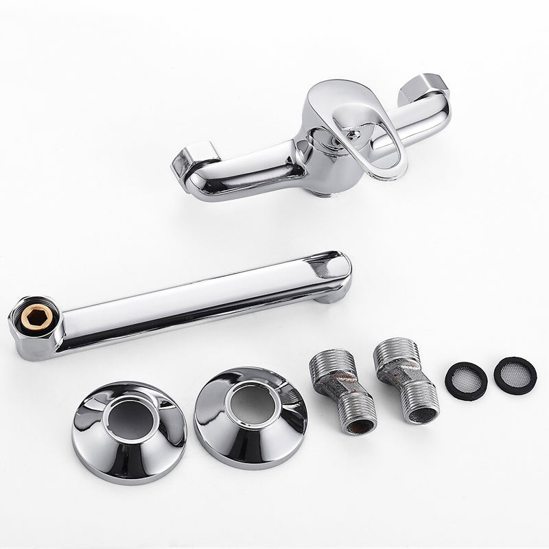 Wall-Mounted Chrome Single-Handle Kitchen Faucet - Image 3