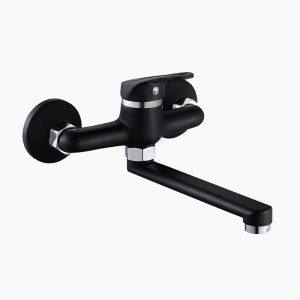 Matte Black Wall-Mounted Single Lever Faucet