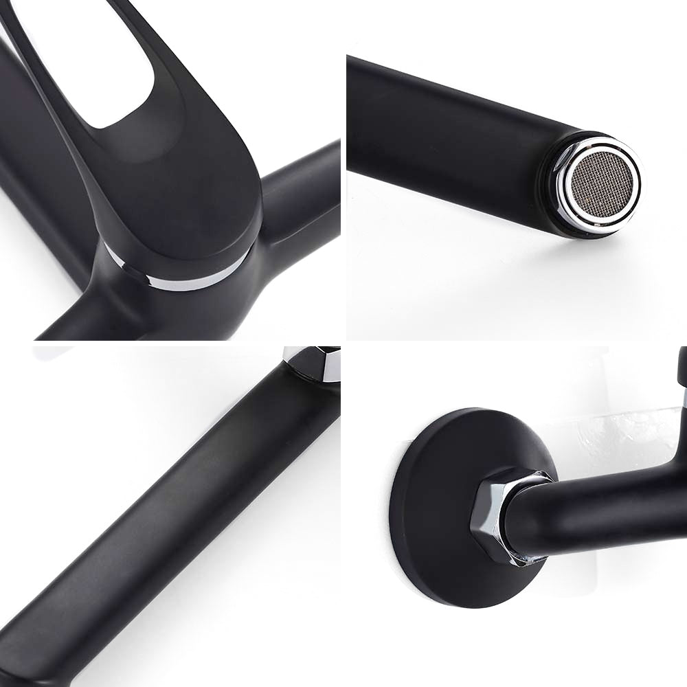 Matte Black Wall-Mounted Single Lever Faucet - Image 3