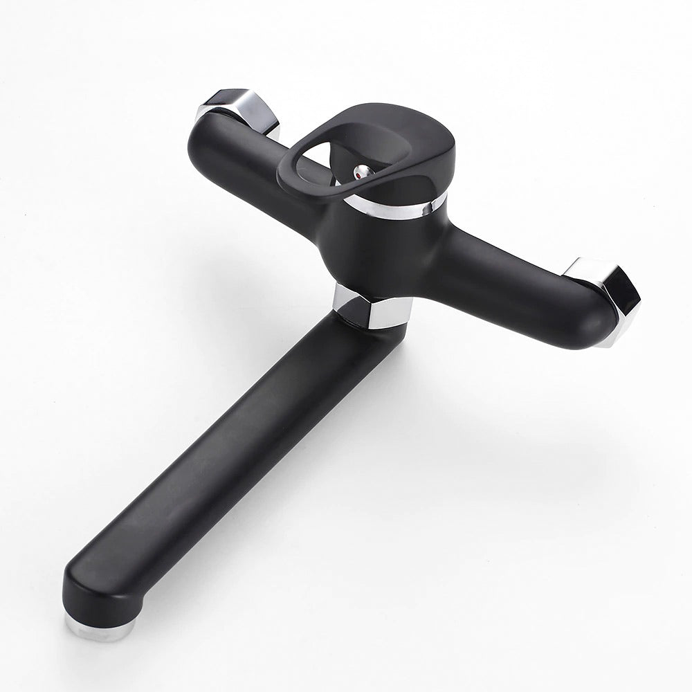 Matte Black Wall-Mounted Single Lever Faucet - Image 2