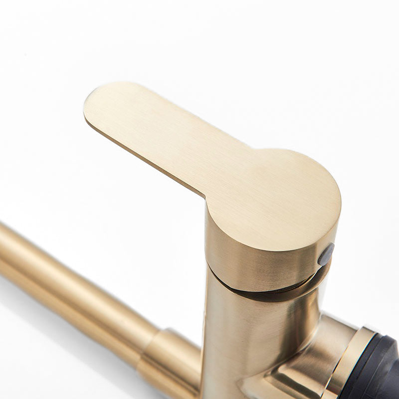 Modern Matte Gold Kitchen Faucet with Square Spout - Image 3