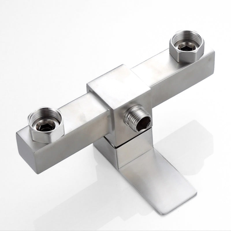 Modern Square Brushed Nickel Shower Mixer - Image 2