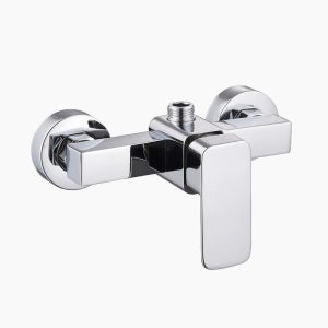 Square Chrome Shower Mixer with Lever Handle