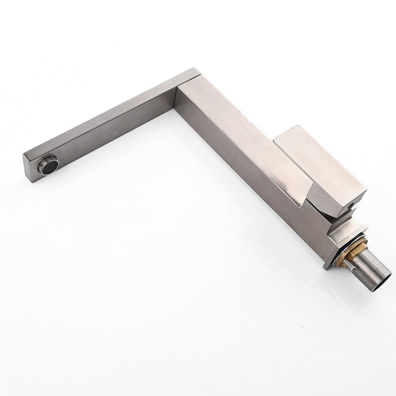 Modern Brushed Stainless Steel Square Kitchen Faucet - Image 2