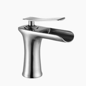 Brushed Nickel Single Lever Waterfall Faucet