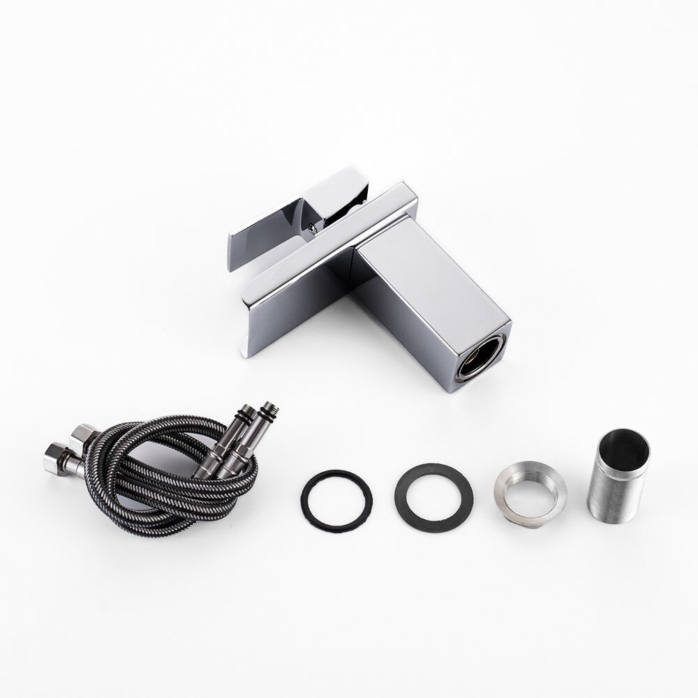 Modern Chrome Waterfall Basin Faucet - Image 2