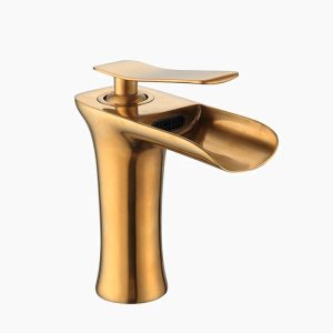 Brushed Gold Waterfall Basin Faucet