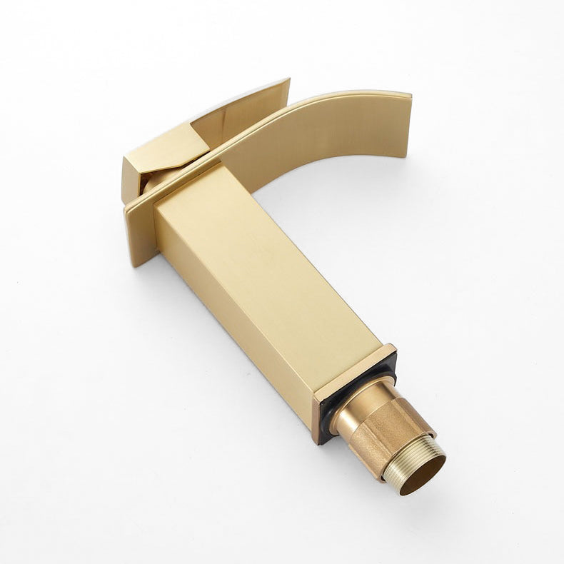 Brushed Gold Modern Tall Waterfall Basin Faucet - Image 2