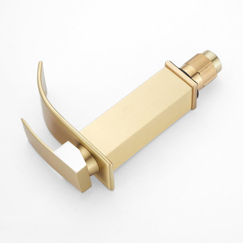 Brushed Gold Modern Tall Waterfall Basin Faucet - Image 3