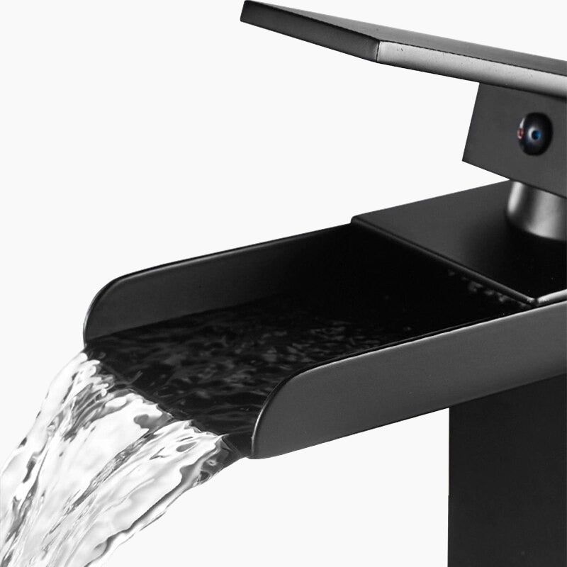 Modern Matte Black Waterfall Basin Faucet - Image 2