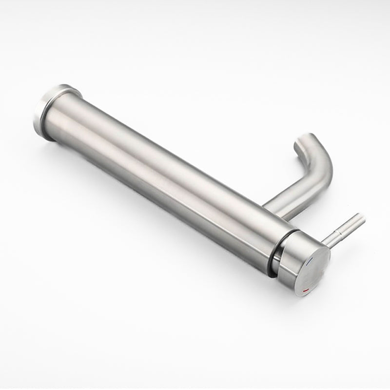 Tall Modern Brushed Stainless Steel Basin Faucet - Image 3