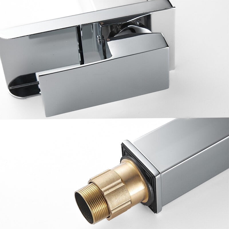 Tall Chrome Waterfall Single Handle Basin Faucet - Image 2