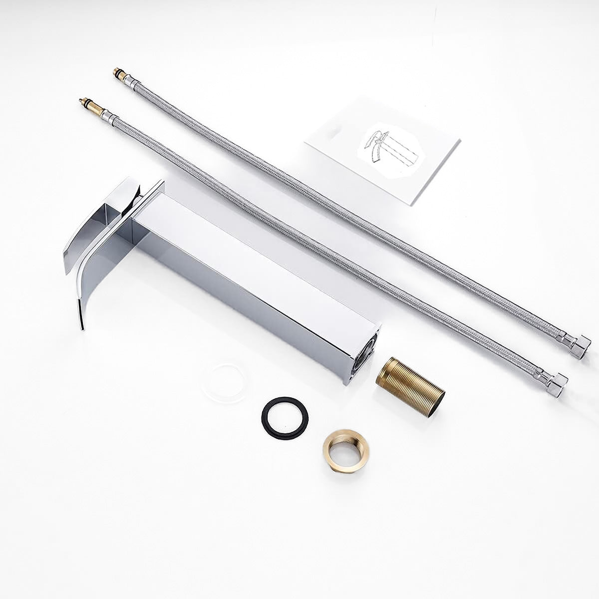Tall Chrome Single Handle Waterfall Vessel Faucet - Image 3