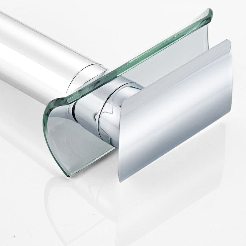 Modern Chrome Glass Waterfall Bathroom Faucet - Image 3