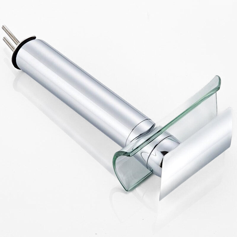 Modern Chrome Glass Waterfall Bathroom Faucet - Image 4