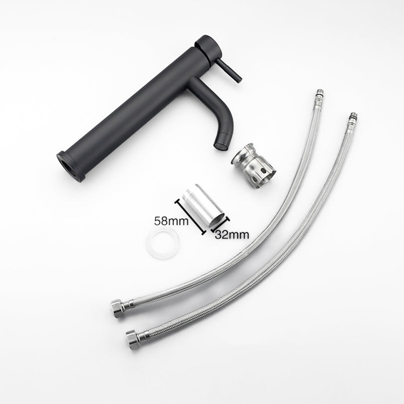 Modern Matte Black Tall Basin Faucet with Single Handle - Image 4