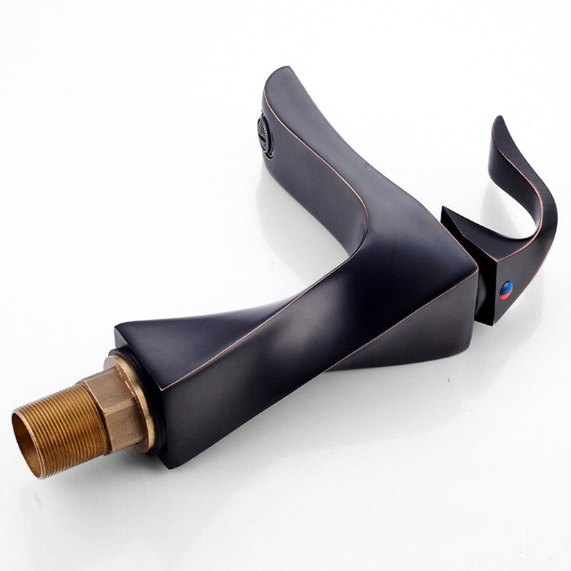 Modern Oil Rubbed Bronze Twisted Basin Faucet - Image 3