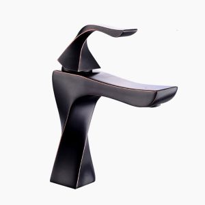Modern Oil Rubbed Bronze Twisted Basin Faucet