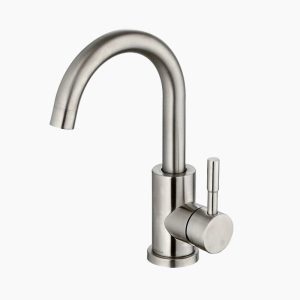 Modern Brushed Stainless Steel Gooseneck Faucet