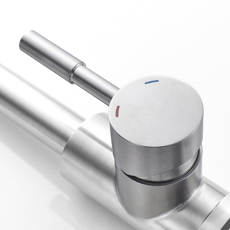 Modern Brushed Nickel Gooseneck Kitchen Faucet - Image 2