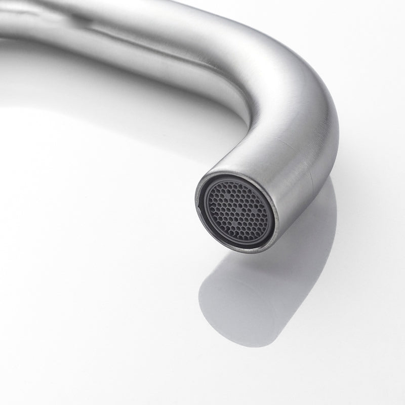 Modern Brushed Nickel Gooseneck Kitchen Faucet - Image 3