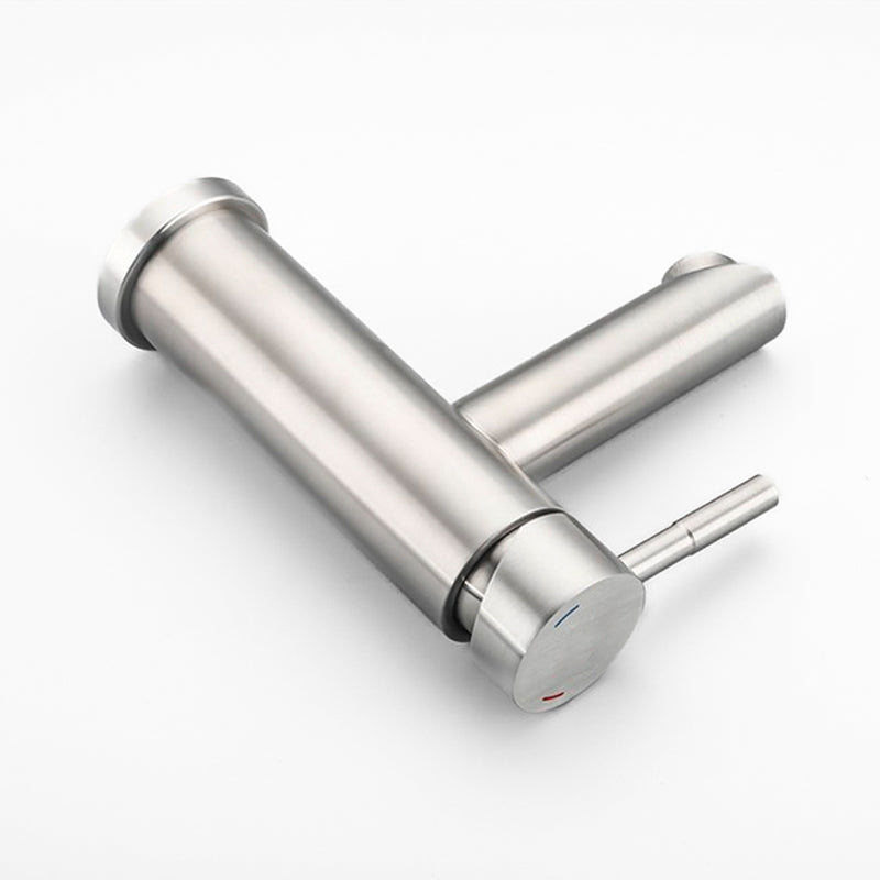 Modern Brushed Steel Single Lever Basin Faucet - Image 3