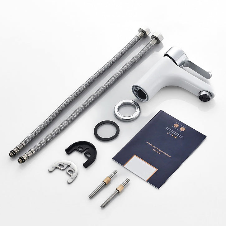 Modern White Single-Handle Bathroom Faucet - Image 4