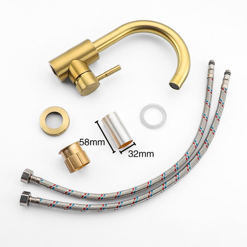 Brushed Gold Gooseneck Kitchen Faucet - Image 2