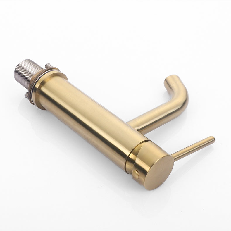 Modern Brushed Gold Single Handle Basin Faucet - Image 3
