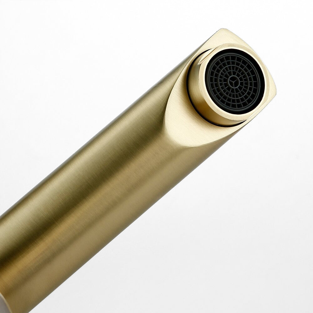 Modern Brushed Gold Basin Faucet with Single Lever - Image 2